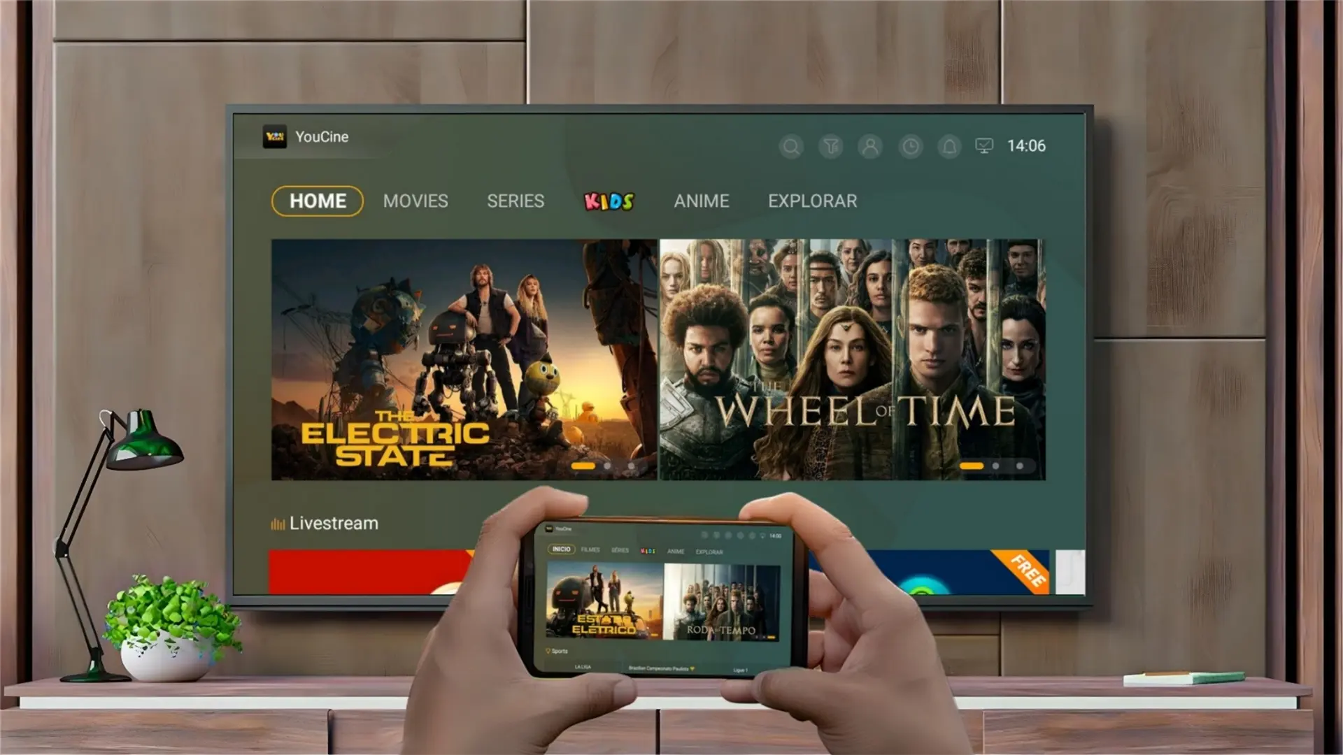 transmitir o YouCine para a TV